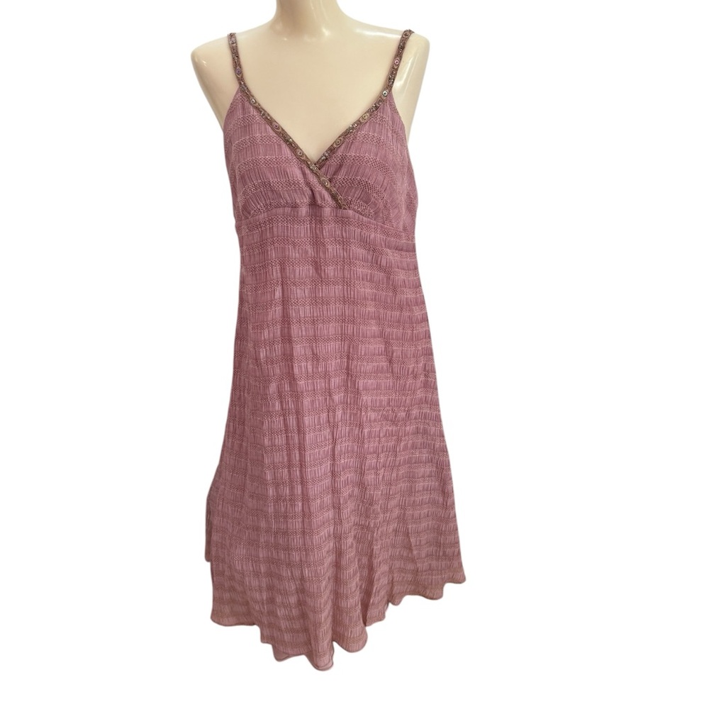 A pea in The pod Maternity Dress Viscose Rayon Crepe sequin Size L Color Pink